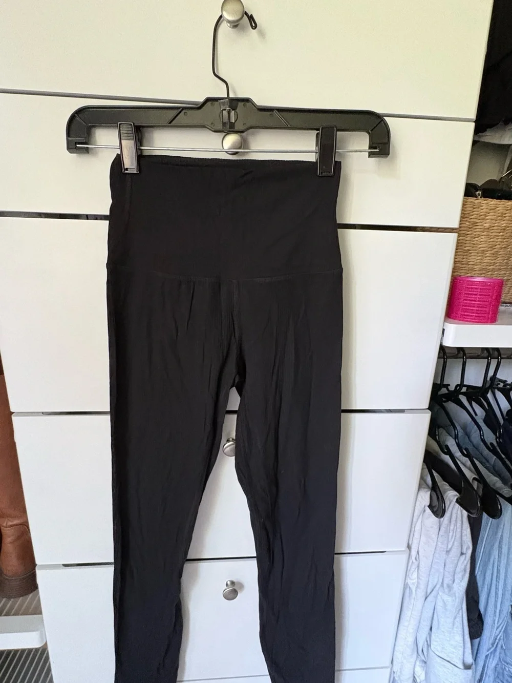 LULULEMON Black High-Waist Ribbed Leggings